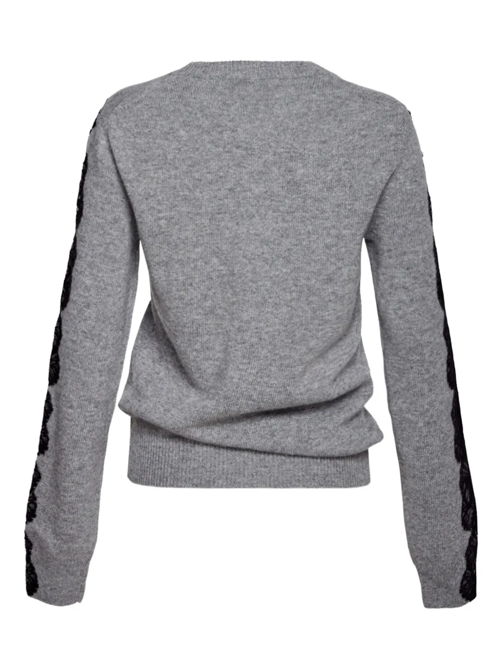 Stella Mccartney Lace-insert Wool Sweater In Gray