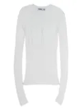Open YY ribbed-knit sweater - White
