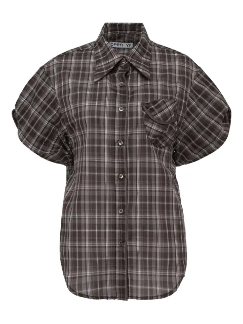 Open YY checked short-sleeve shirt
