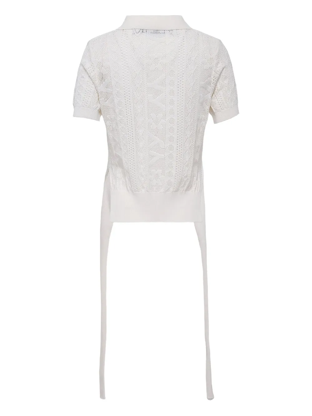 Open YY cable-knit polo top | Polo Tops | Image 2