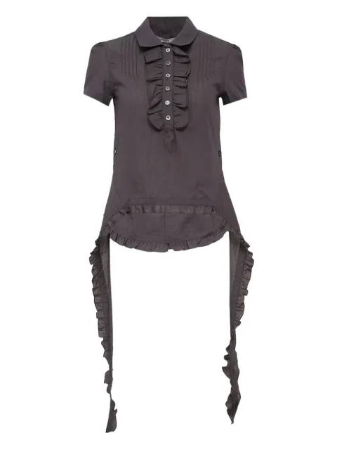 Open YY ruffled-detail blouse