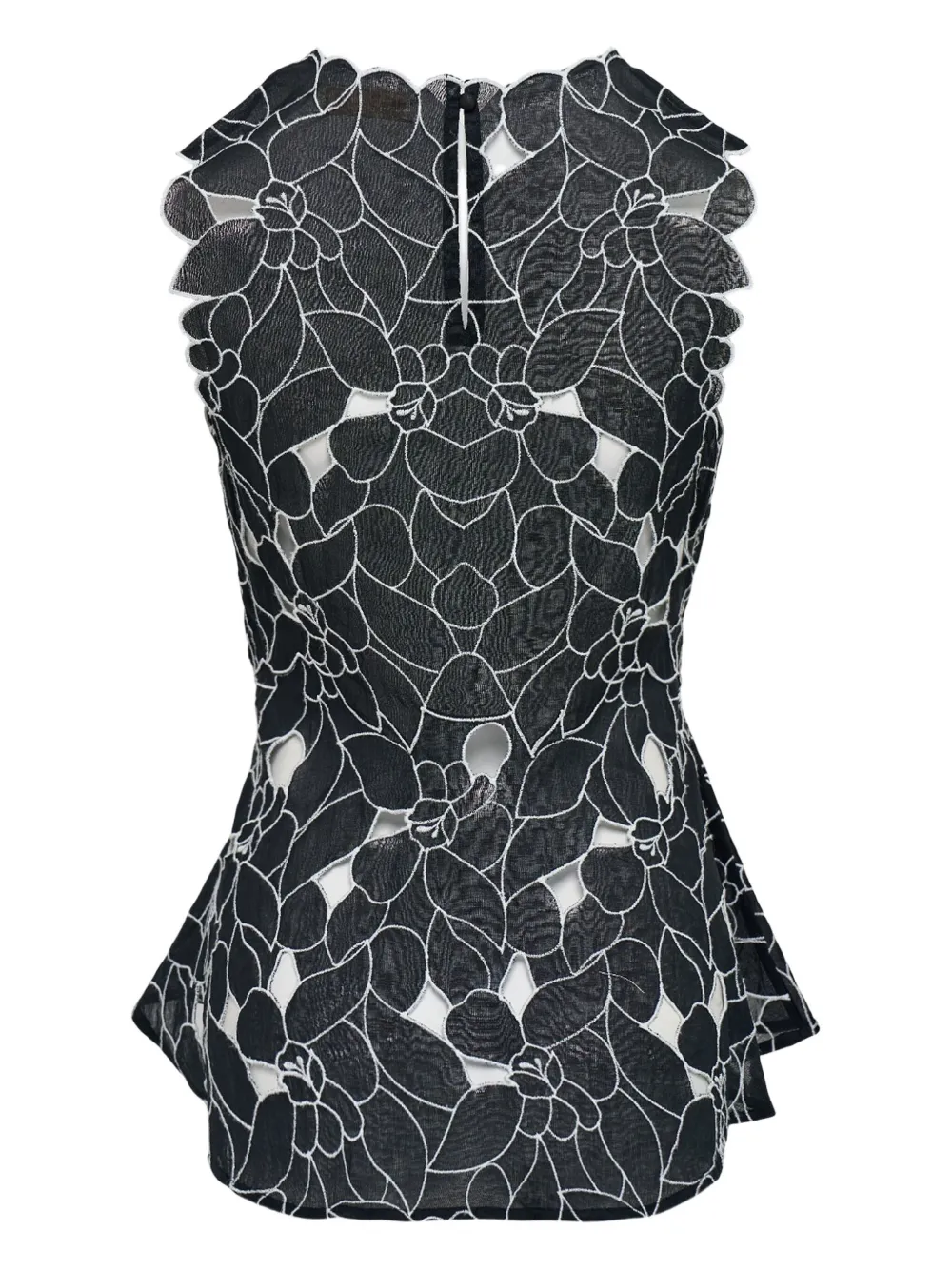Ulla Johnson Cut-out Floral Tank Top In Black