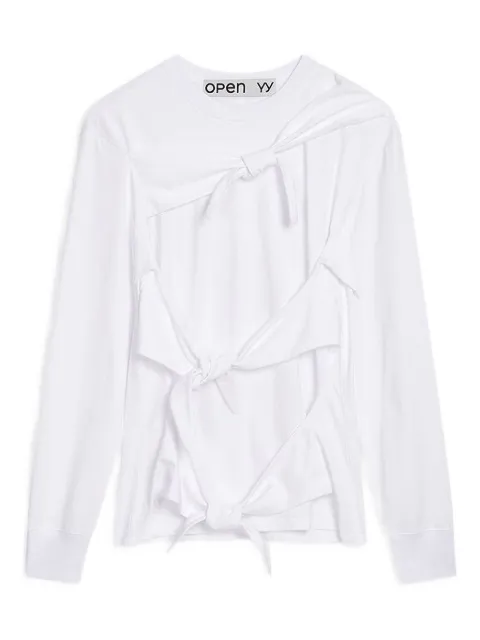 Open YY knotted long-sleeve T-shirt