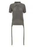 Open YY polo-neck open-knit top - Grey