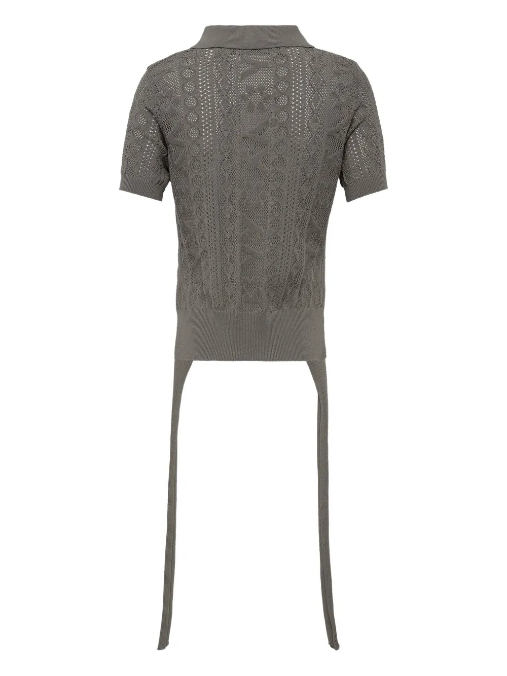 Open YY polo-neck open-knit top | Polo Tops | Image 2