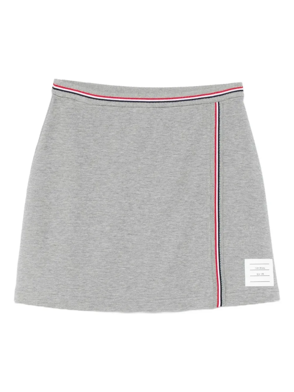 Thom Browne ribbed-panelled skirt Grijs