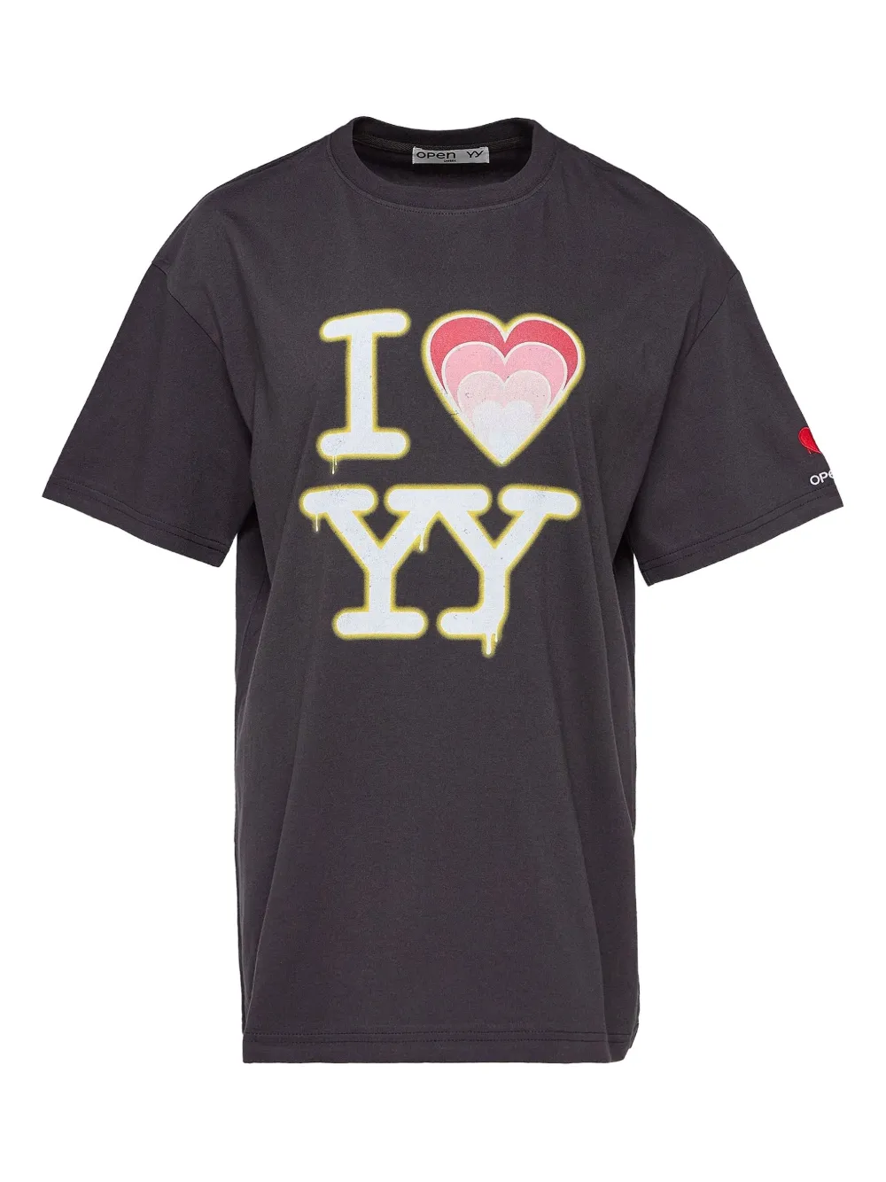 Open YY graphic-print T-shirt | Grey | Image 1