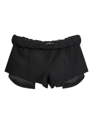 【OPEN YY】24FW ROLLED WAIST MINI SHORTS Black Rolled Waist Mini Shorts by OPEN YY on Sale