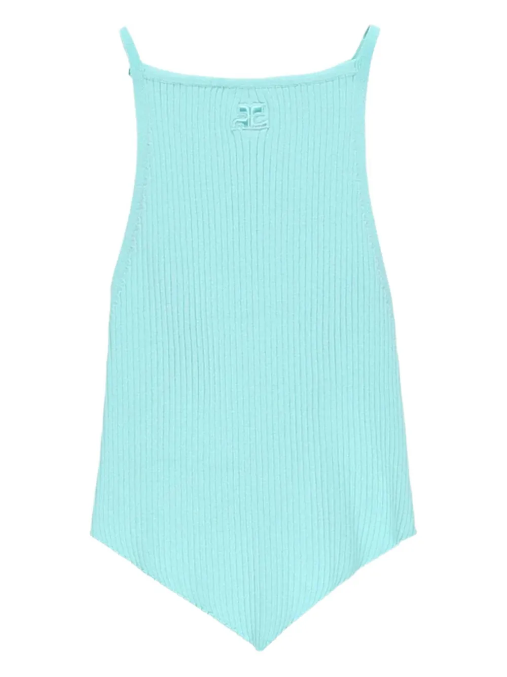 Courrèges Ribbed Tank Top In Blue