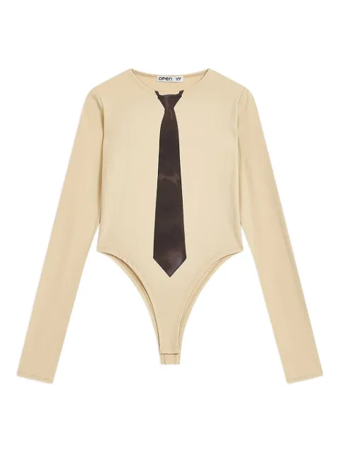 Open YY tie-print bodysuit