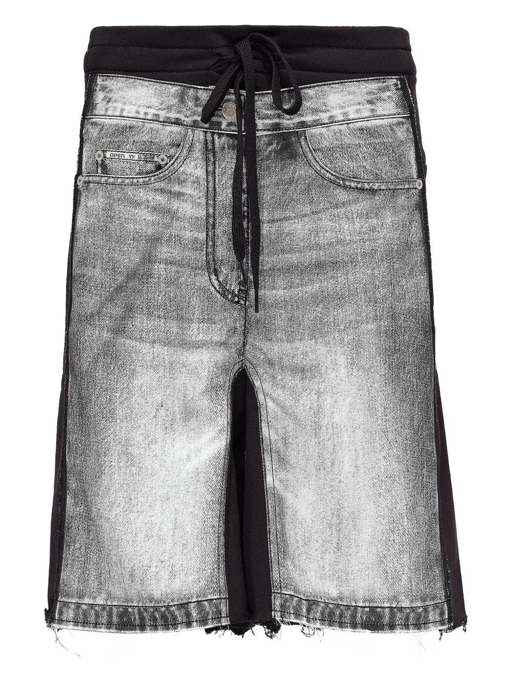 Open YY denim-panel shorts | Black | Image 1