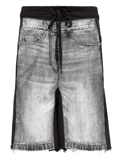 Open YY denim-panel shorts