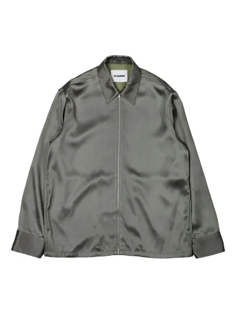 Jil Sander zip-up satin shirt jacket