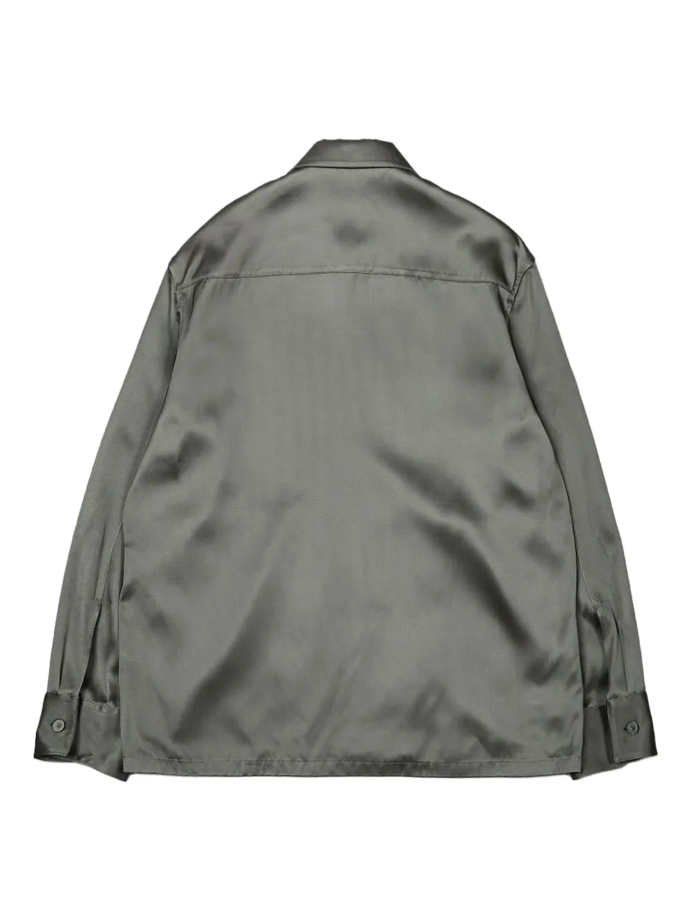 Jil Sander zip-up satin shirt jacket Groen