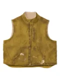 KAMIYA distressed zip-up vest - Yellow