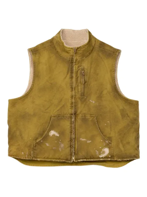 KAMIYA  distressed zip-up vest