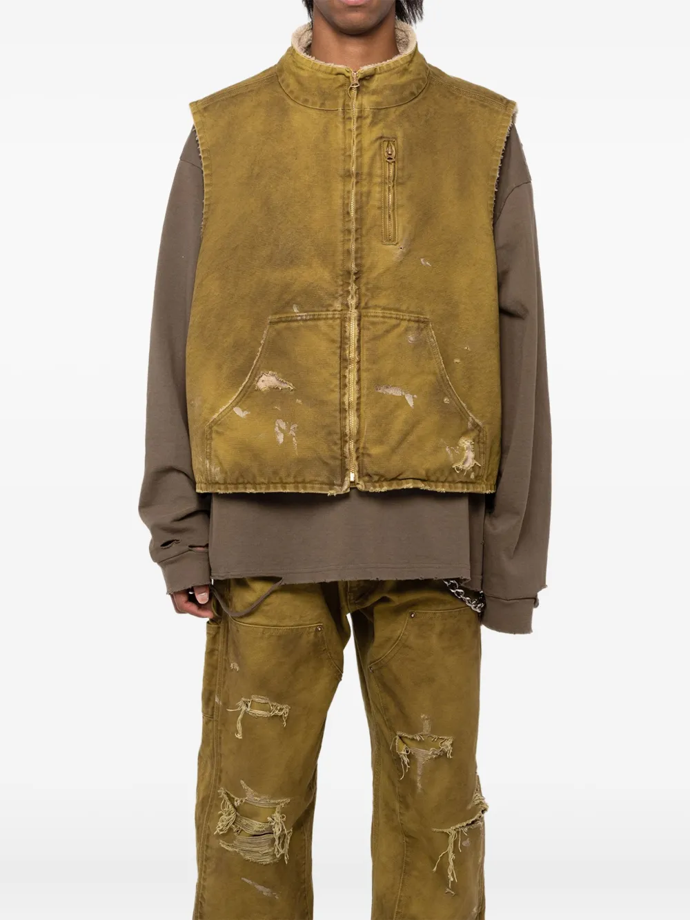 KAMIYA  distressed zip-up vest | Vests & Tank Tops | Image 2