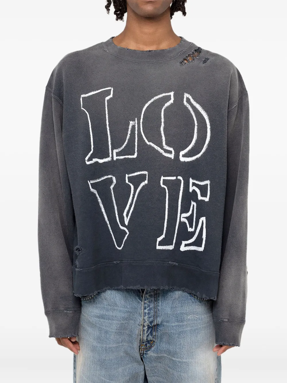 KAMIYA Sweater met logoprint - Zwart
