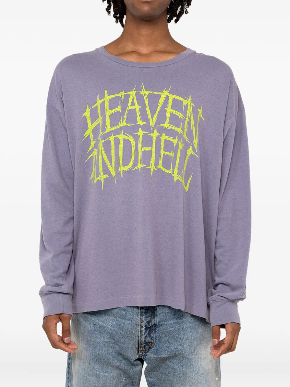 KAMIYA  graphic-print long-sleeve T-shirt | Purple | Image 1