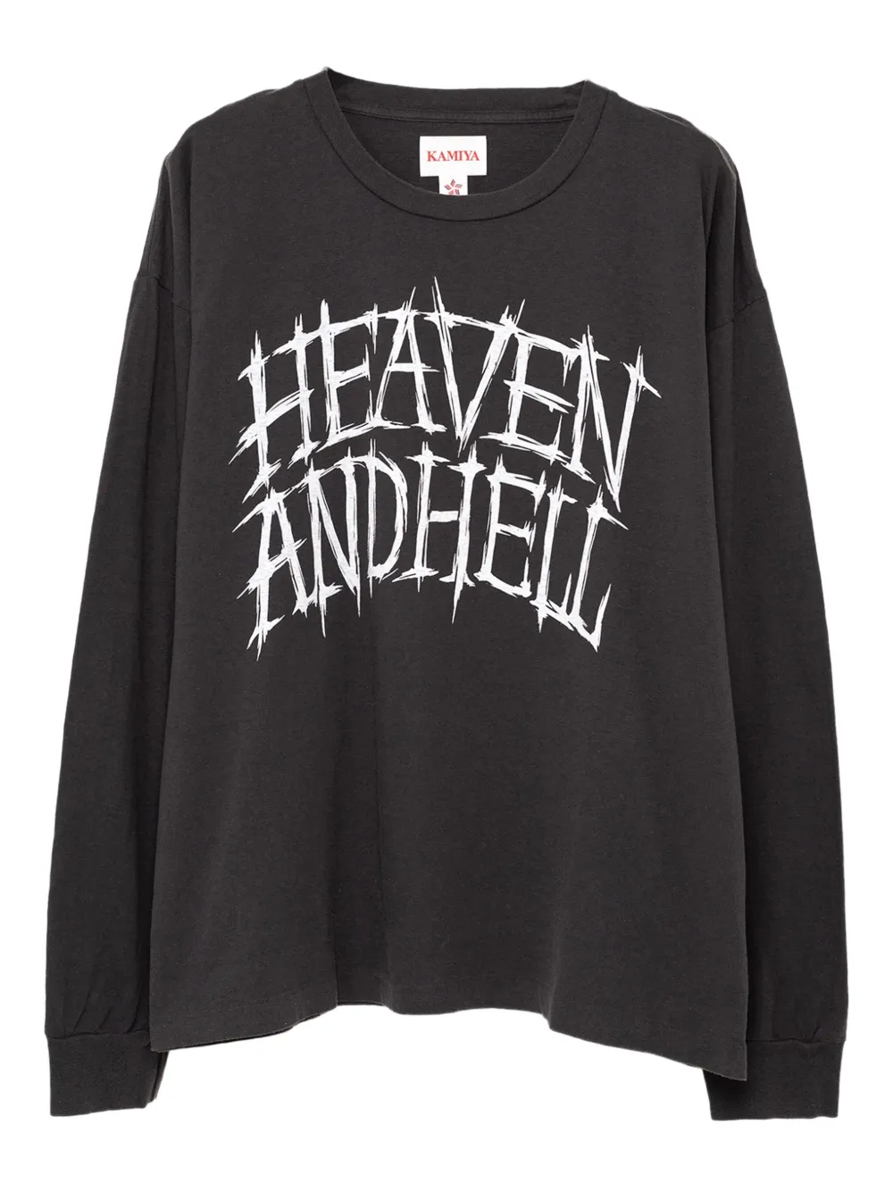 KAMIYA  graphic-print long-sleeve T-shirt | Black | Image 1