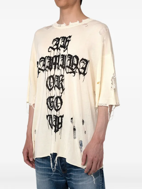 トップス Distressed Knit T-Shir kamiya KAMIYA - ディストレスドニットティーシャツ - Distressed KNIT