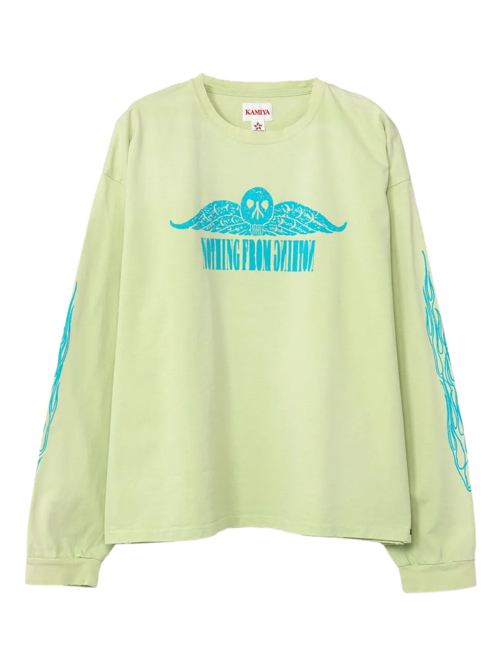 KAMIYA  skull-print long-sleeve sweatshirt | Yellow | Image 1