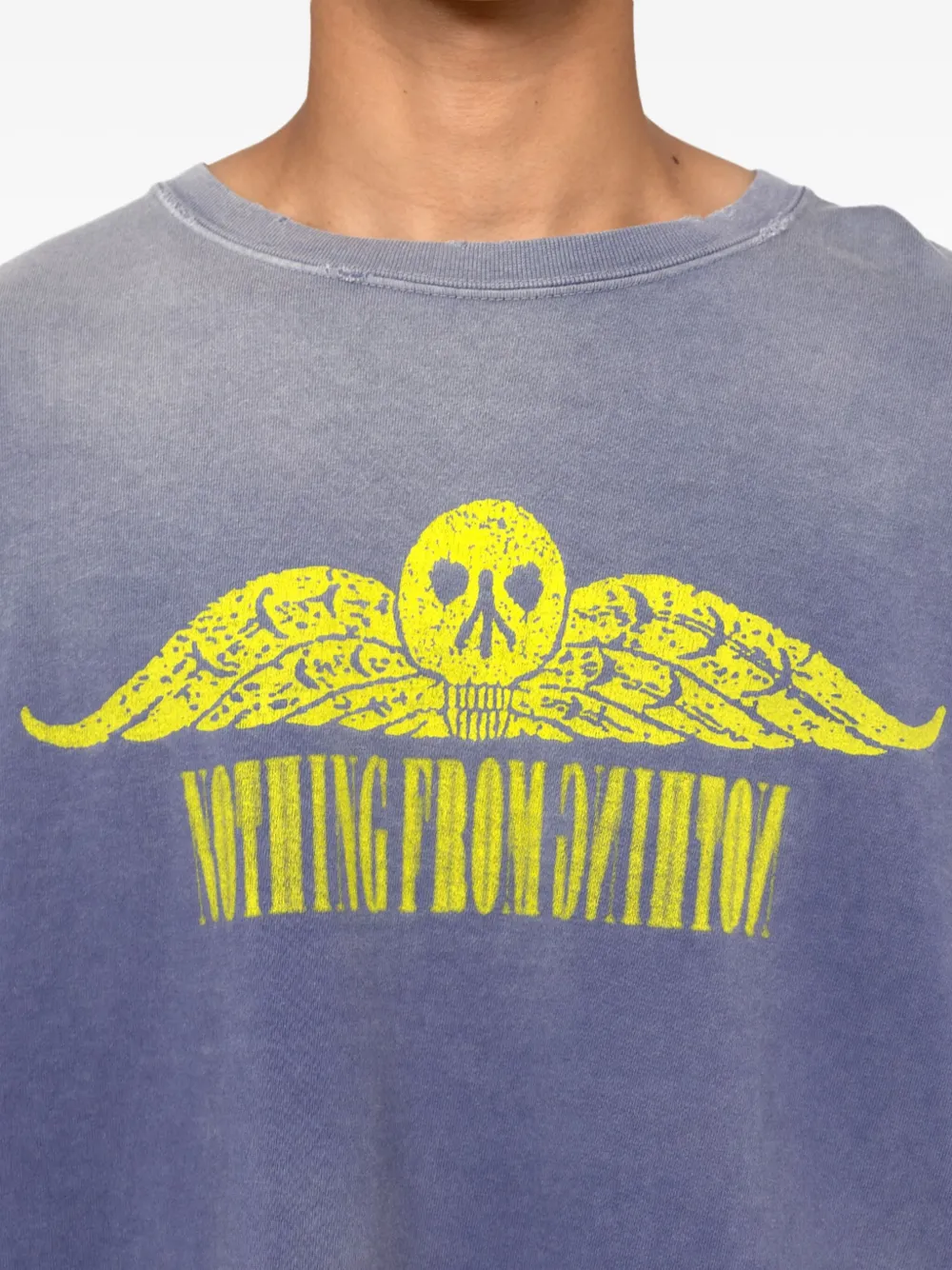 Kamiya Skull-print Flame-sleeve T-shirt In Purple