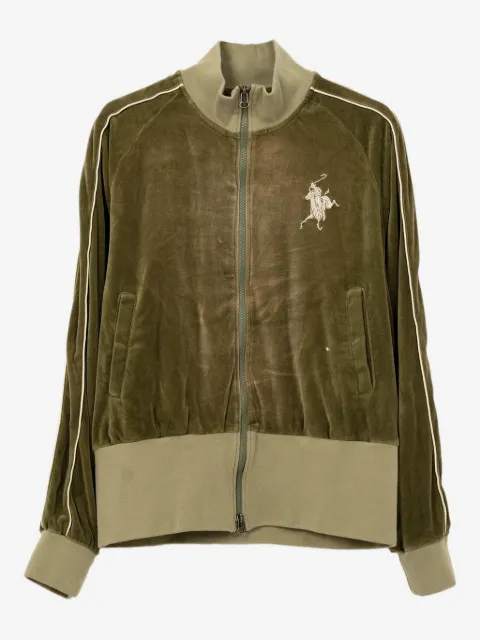 KAMIYA  embroidered velour zip-up sport jacket