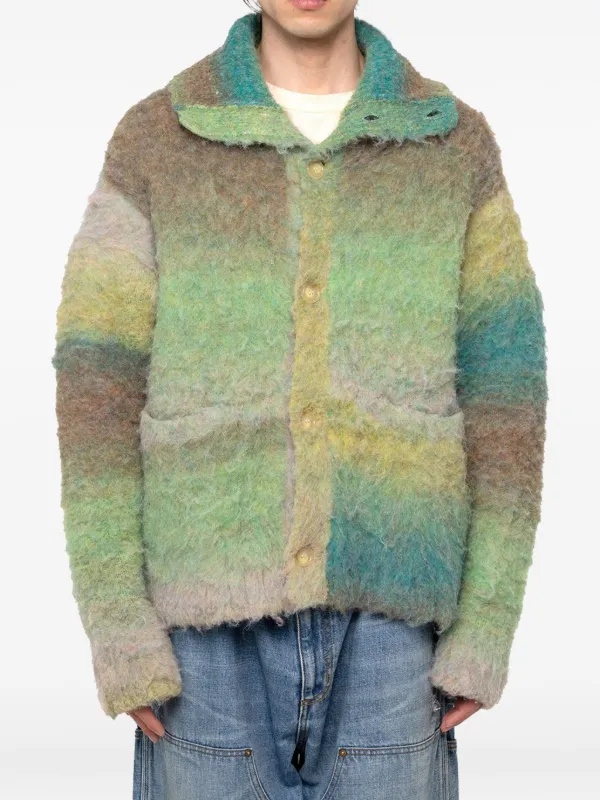 KAMIYA shawl-collar Knit Jacket | Green | FARFETCH JO