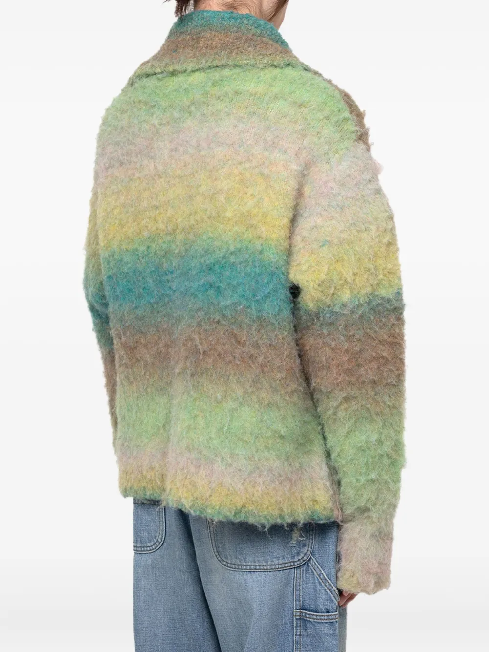 Kamiya Shawl-collar Knit Jacket In Green