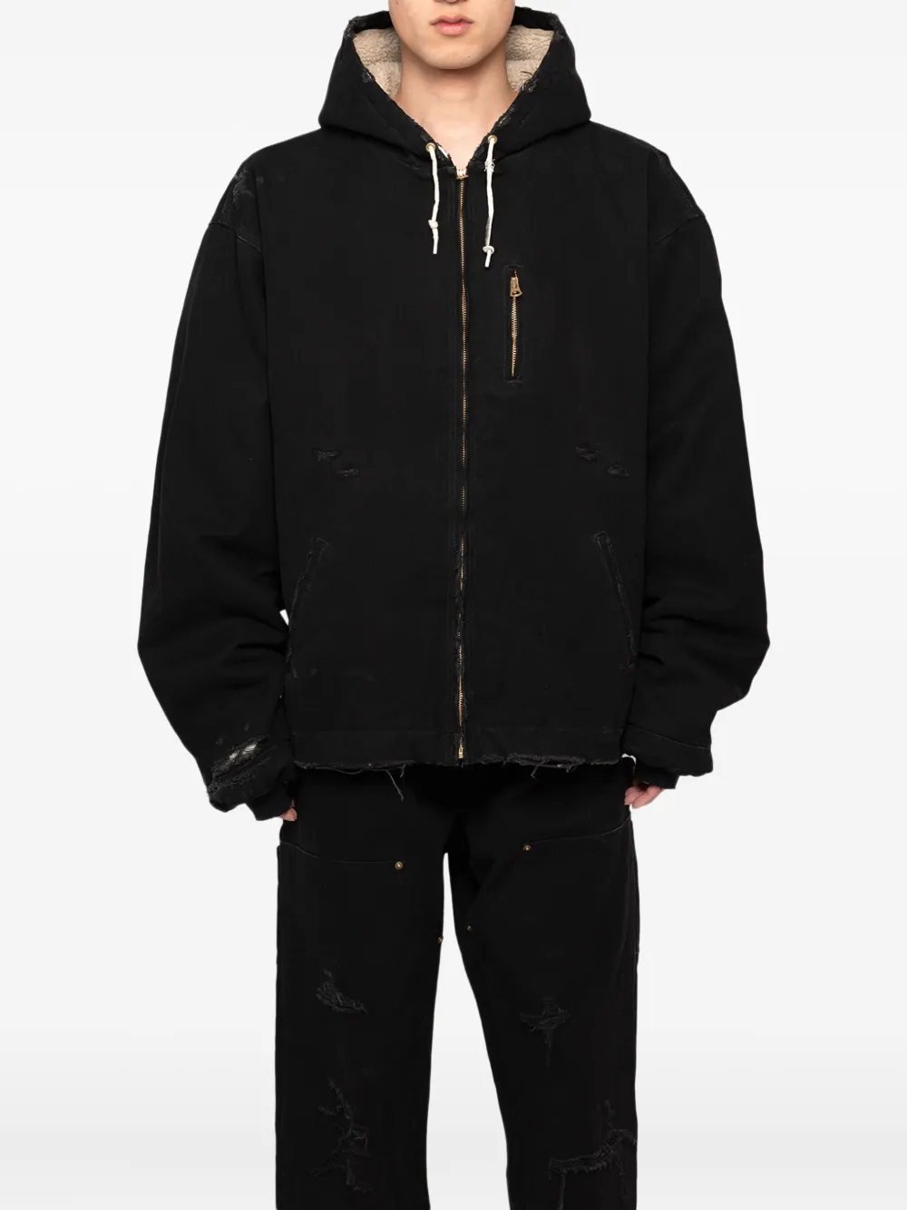 KAMIYA  distressed-details jacket | Hooded Jackets | Image 2