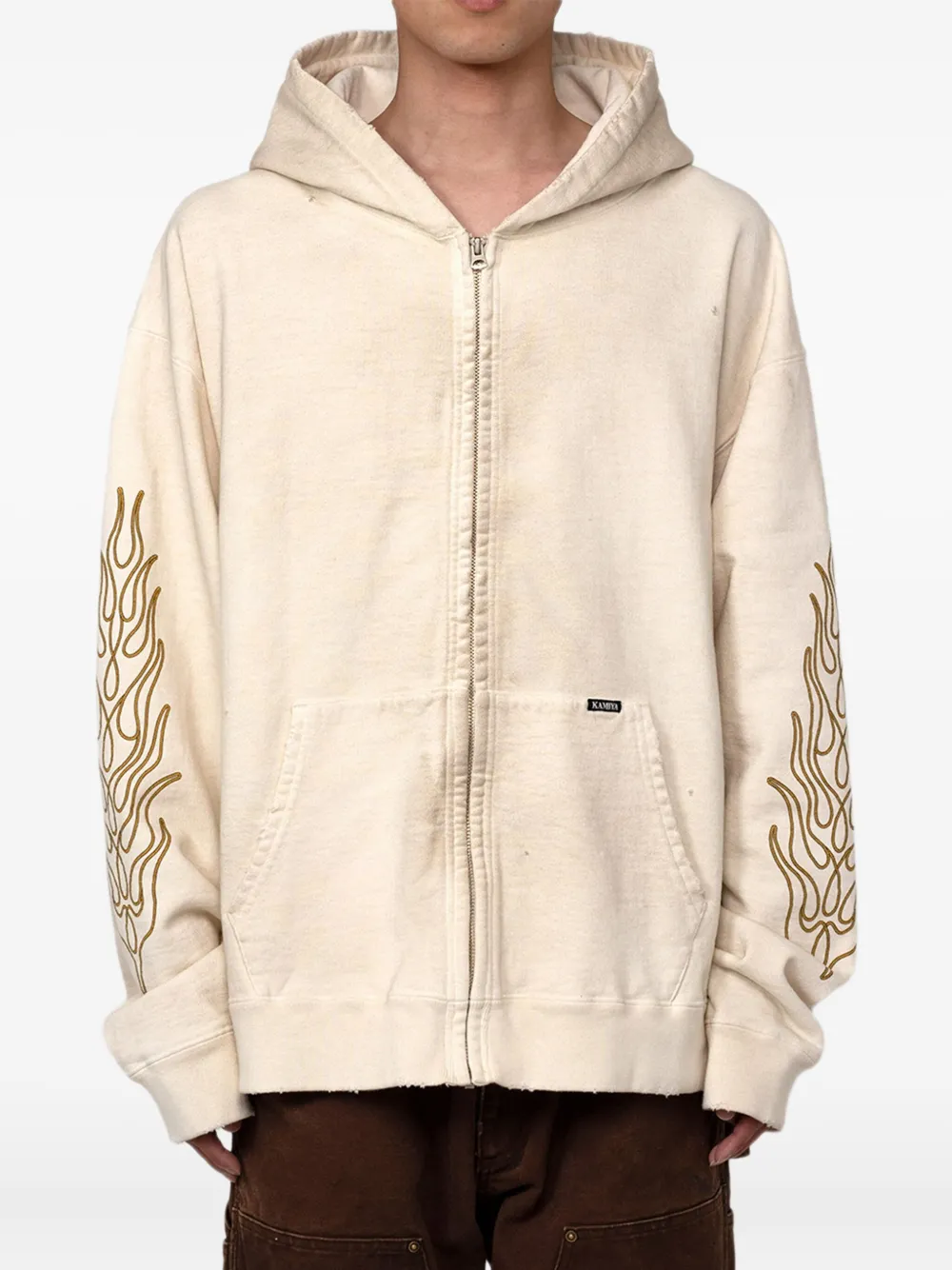 KAMIYA  flame-print zip-fastening hoodie | Hoodies | Image 2