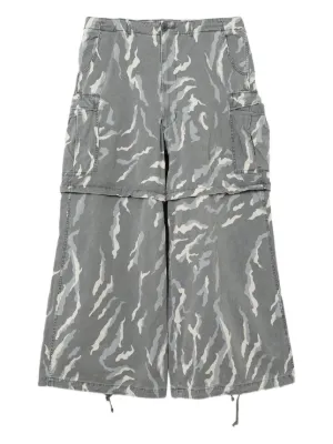 KAMIYA Camouflage Cargo wide-leg Trousers | Green | FARFETCH JO