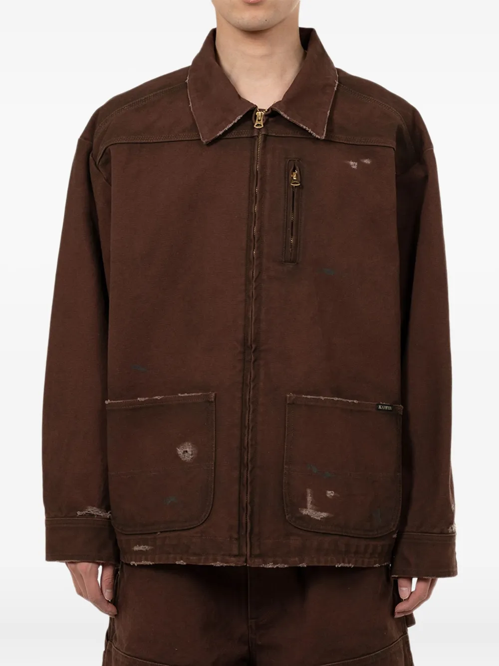 KAMIYA  Boro distressed zip-front shirt jacket | Shirt Jackets | Image 2