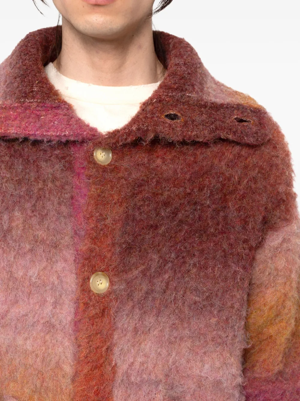 Kamiya Sailor Collar Buttoned Knitted Cardigan In Multi