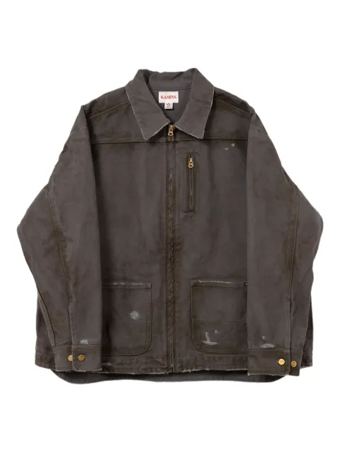 KAMIYA  distressed pocketed denim jacket