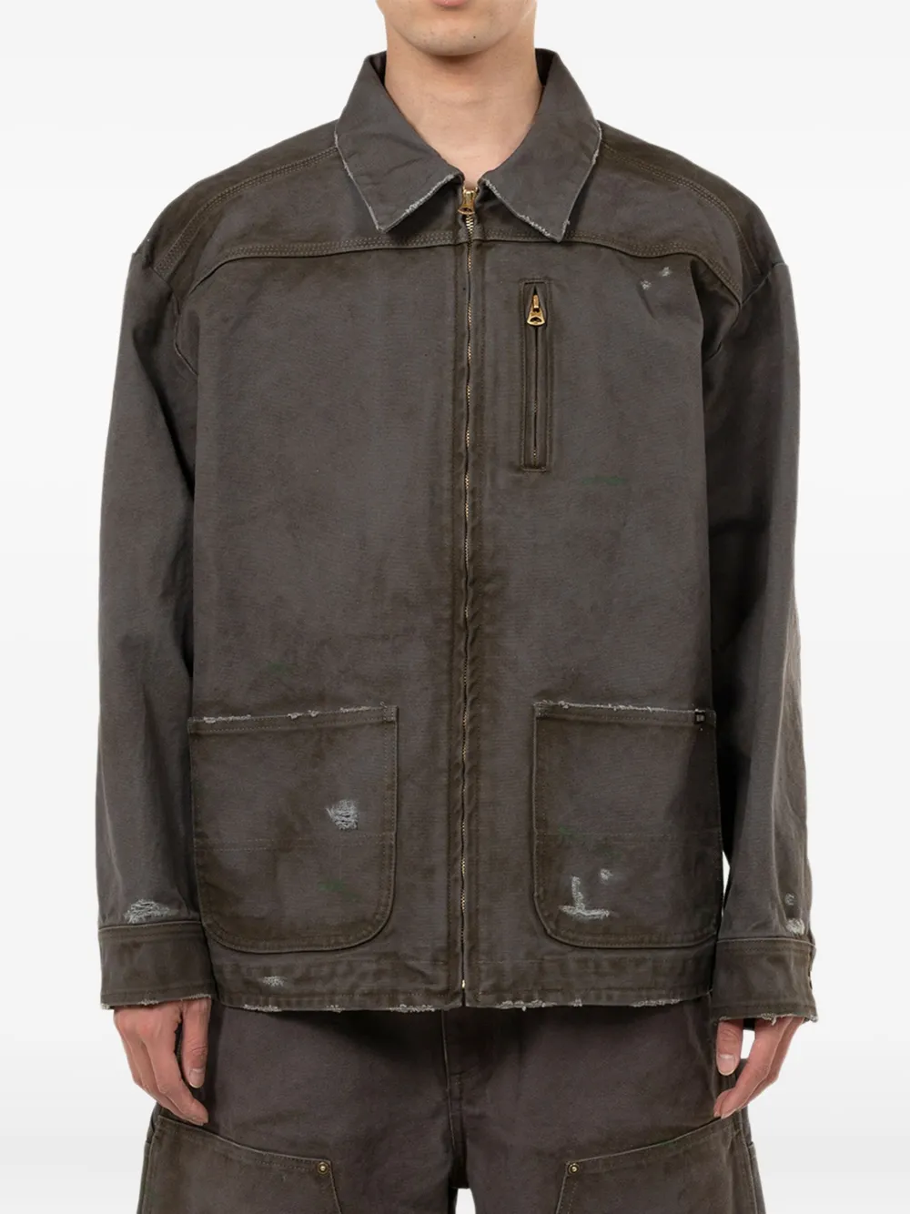 KAMIYA  distressed pocketed denim jacket | Denim Jackets | Image 2
