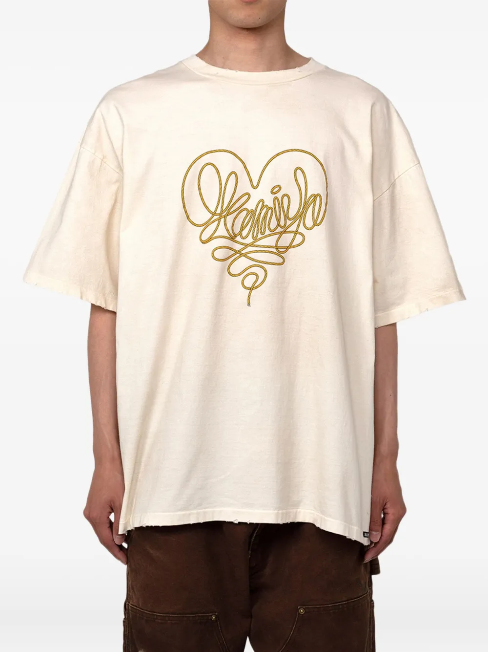 KAMIYA  rope heart-design T-shirt | T-Shirts | Image 2