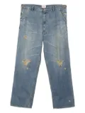 KAMIYA distressed ripped trousers - Blue