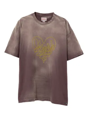 KAMIYA wolf-print Distressed T-shirt | Brown | FARFETCH