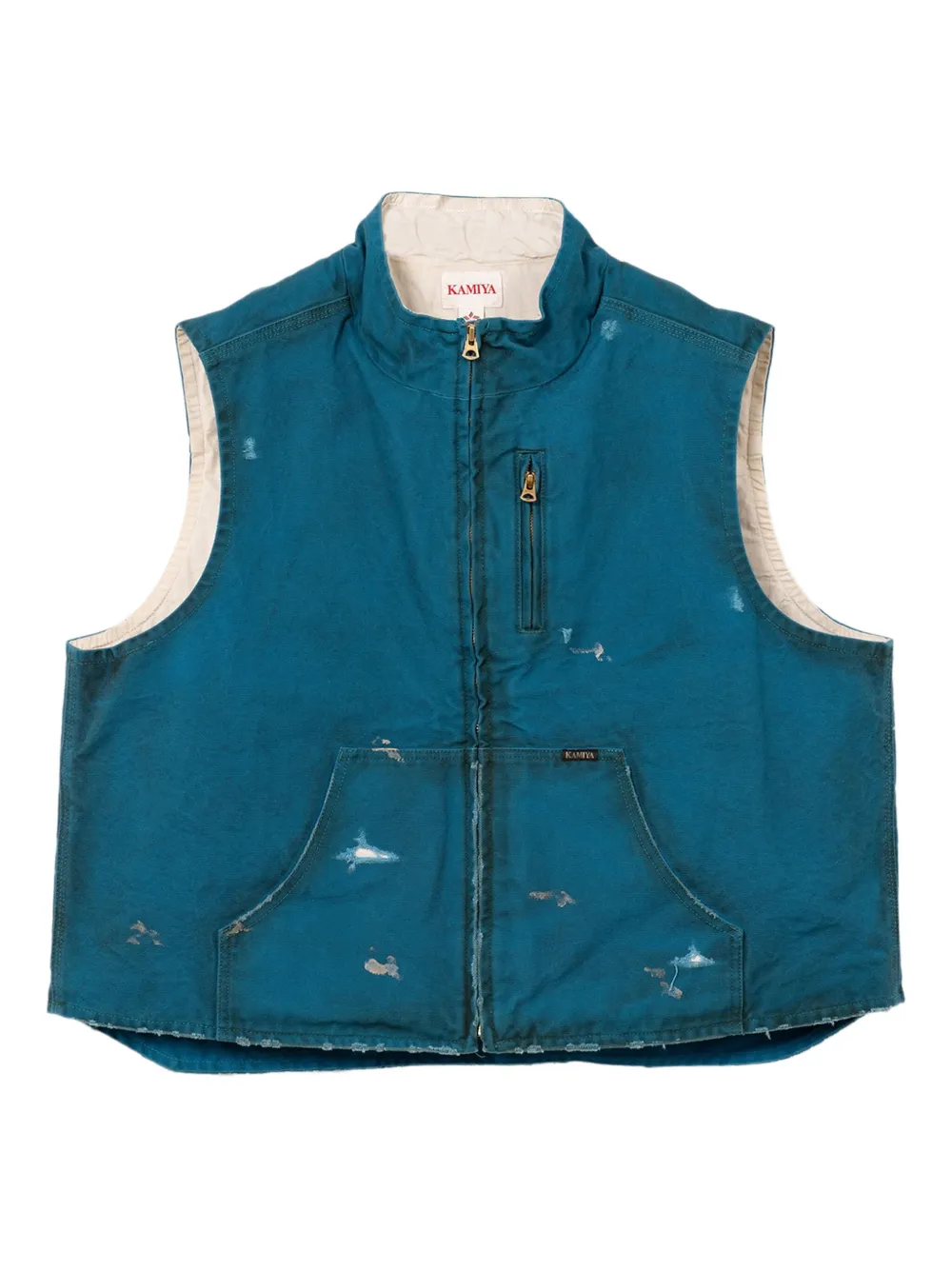 KAMIYA  Distressed-Weste mit Reißverschluss | Blau | Image 1