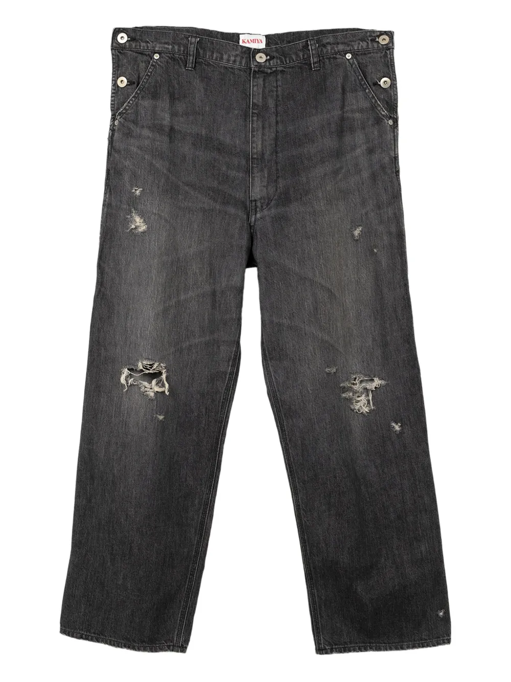 KAMIYA  distressed jeans | Black | Image 1