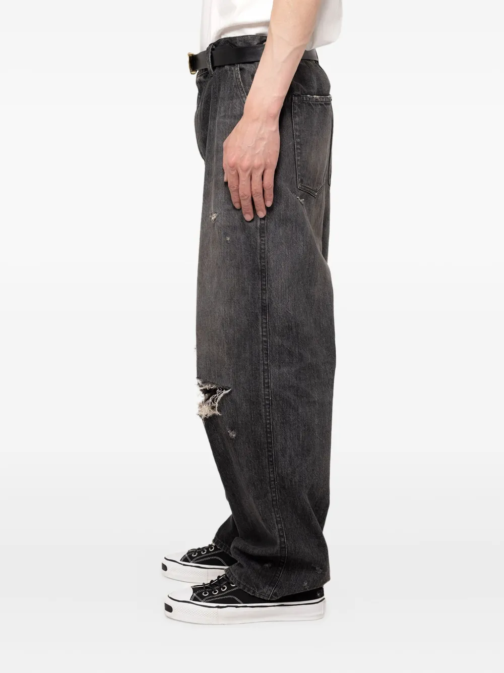 Kamiya Distressed Jeans In Black