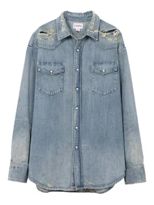 Ralph Lauren RRL デニム ウエスタンシャツ | ブルー | FARFETCH JP