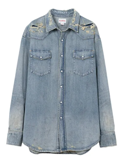 KAMIYA  distressed denim shirt
