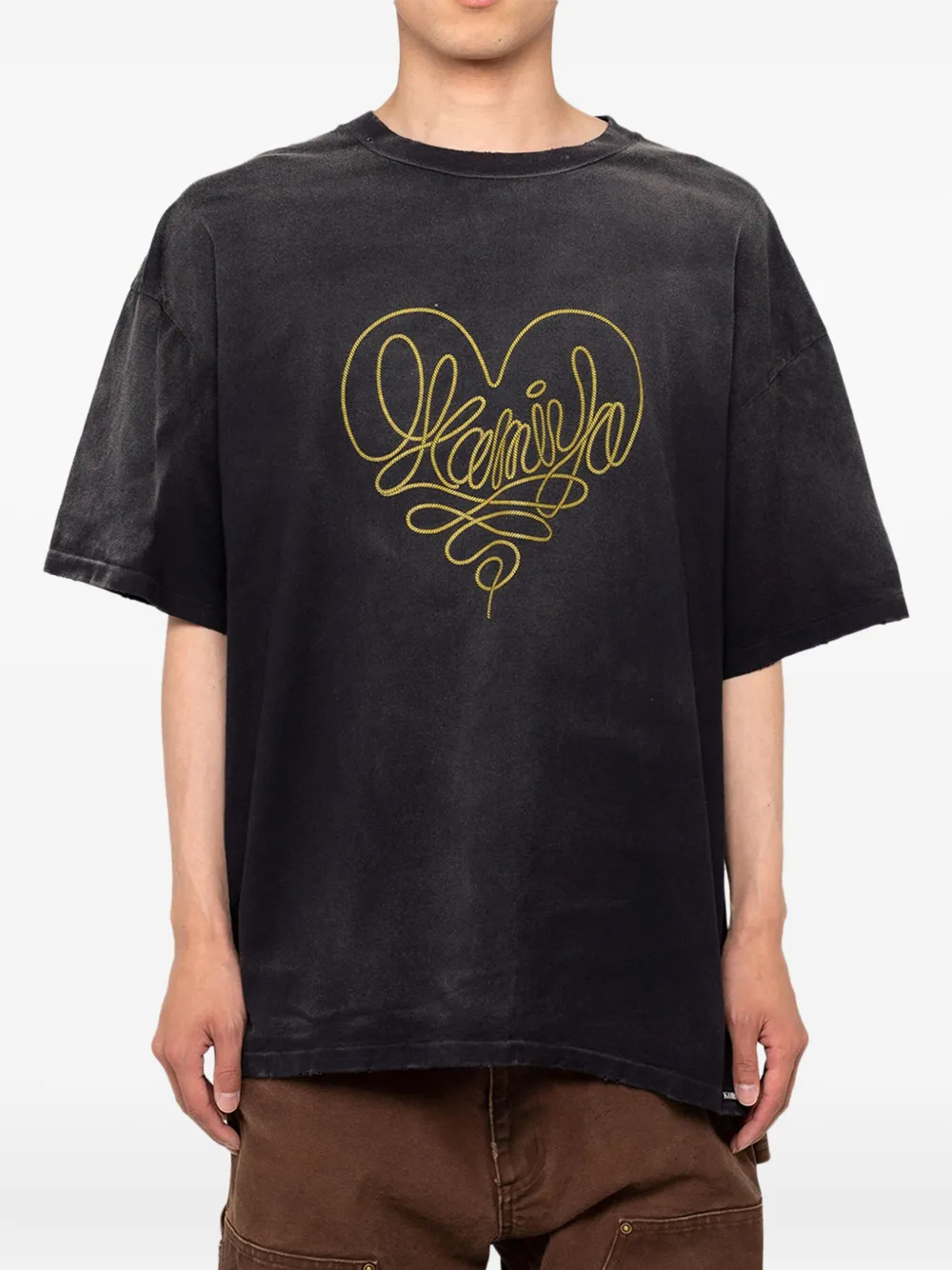 KAMIYA  Rope heart-logo cotton T-shirt | T-Shirts | Image 2