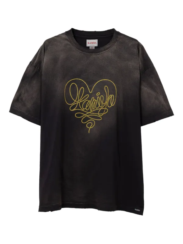 KAMIYA Rope ハートロゴ Tシャツ | ブラック | FARFETCH JP