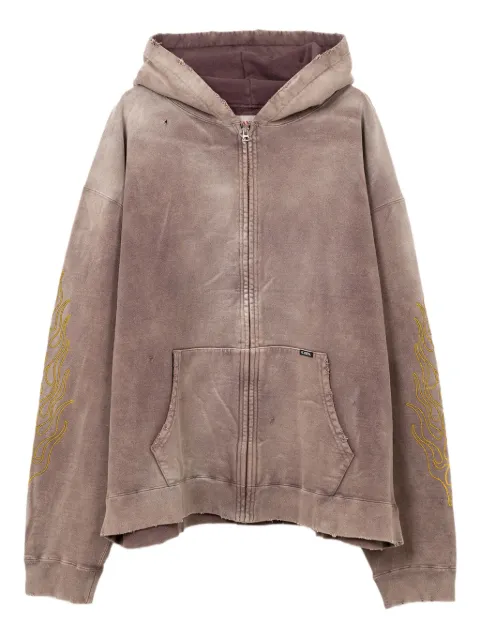 KAMIYA  Rope bleached zip-up hoodie