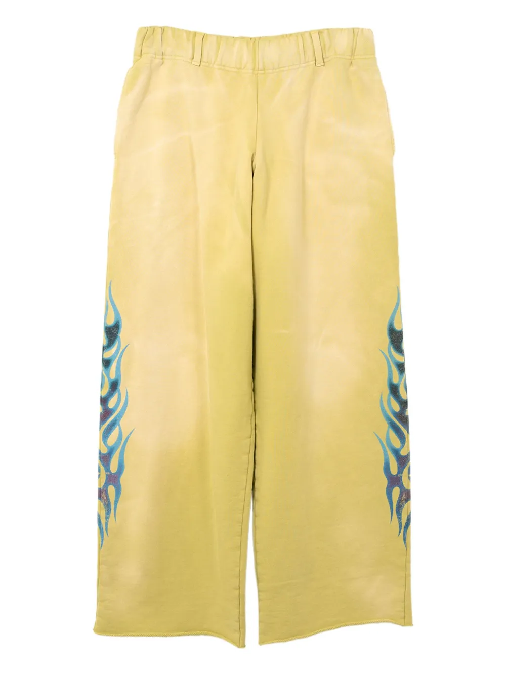 KAMIYA  flame-print distressed trousers | Yellow | Image 1
