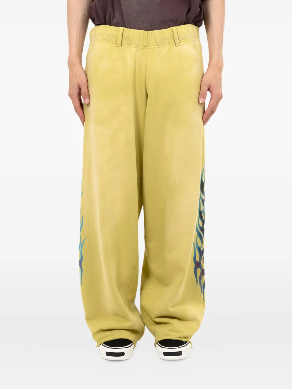 KAMIYA  flame-print distressed trousers | Wide Leg Pants | Image 2